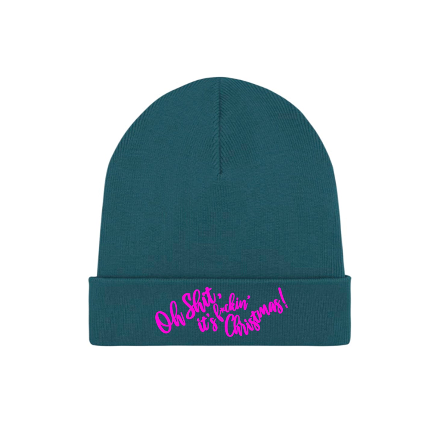 Oh Shit, it's f*ckin' Christmas Beanie (petrol)