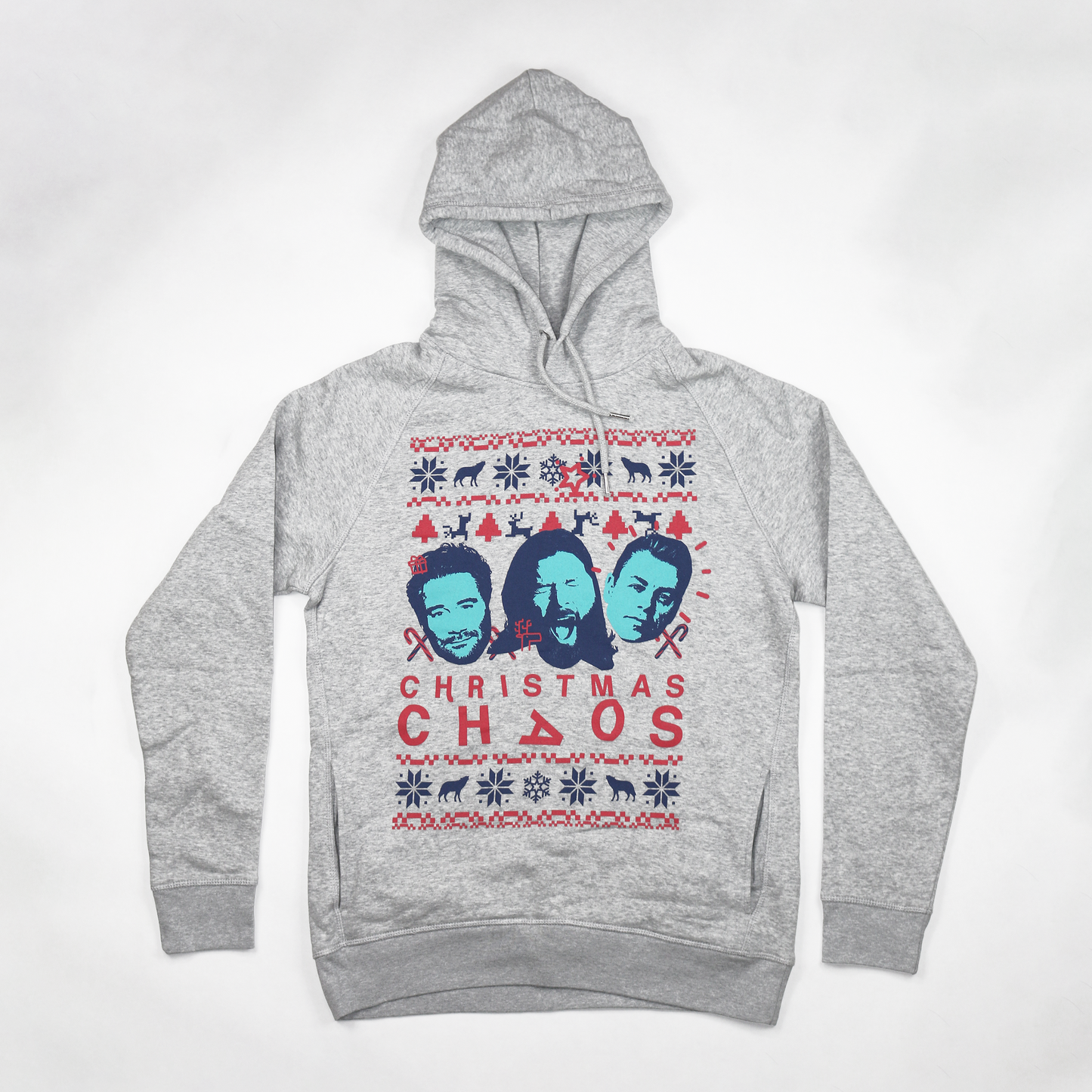 CHRISTMAS CHAOS Hoodie melange grey