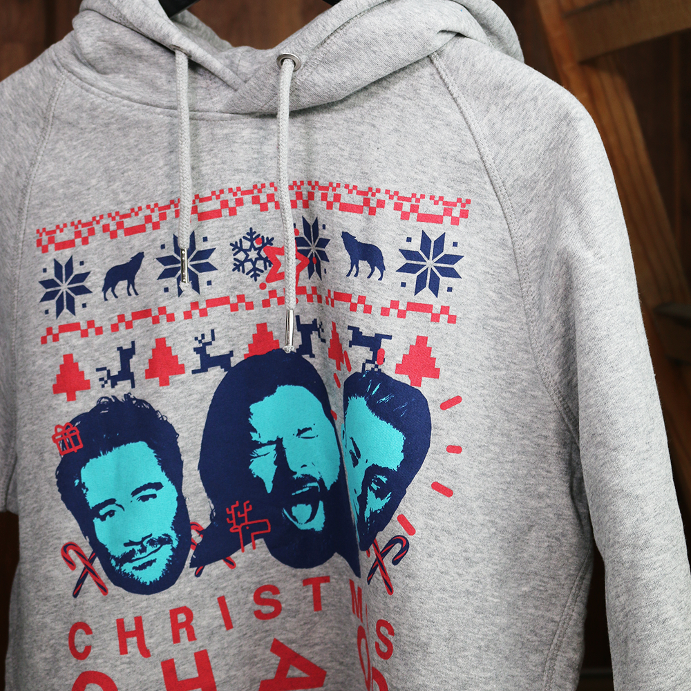 CHRISTMAS CHAOS Hoodie melange grey